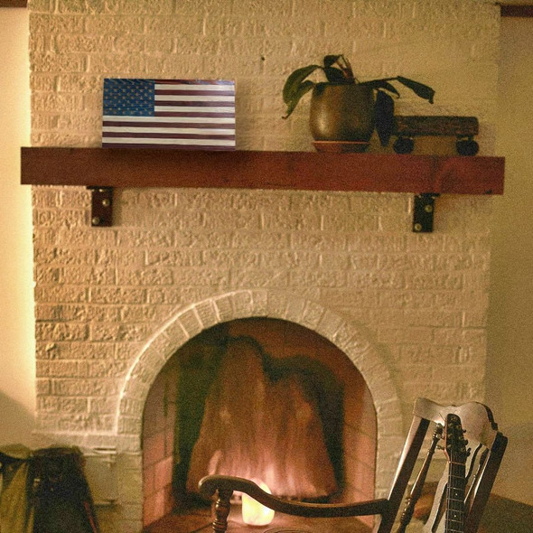 Hand Carved and Hand Painted Small Standard American Flag Plaque, made in America for Harvest Array.
