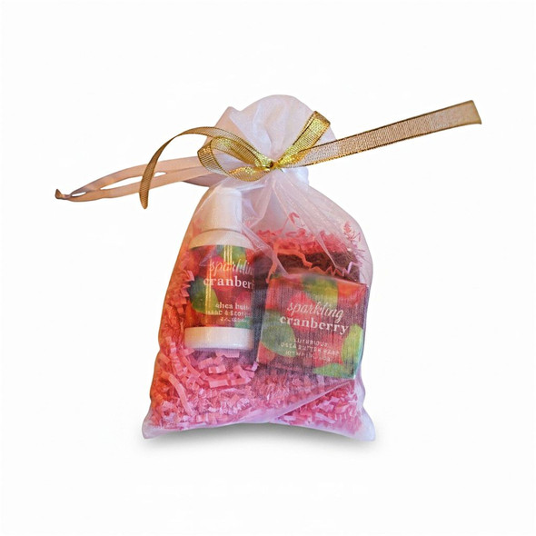 Sparkling Cranberry Mini Soap, Lotion, and Soap Saver Gift Bags make great  stocking stuffers and Christmas Gifts for everyone on your list.
