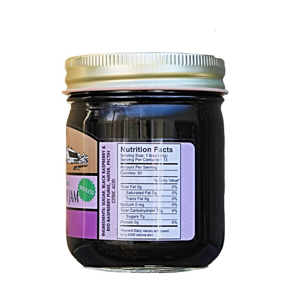 Nutrition facts of Yoder's Homestyle Seedless Double Raspberry Jam