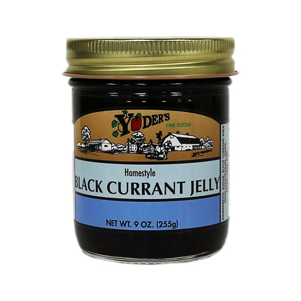 Yoder's Homestyle Black Currant Jelly comes in a 9 oz. glass jar securely packaged by Harvest Array. Order this unique jelly today at harvestarray.com.