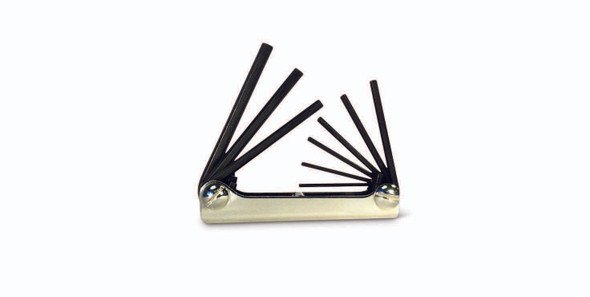 Metal Fold-Up Hex Key SAE 9 Piece Set (Eklind #20911) - 5/64" - 1/4"