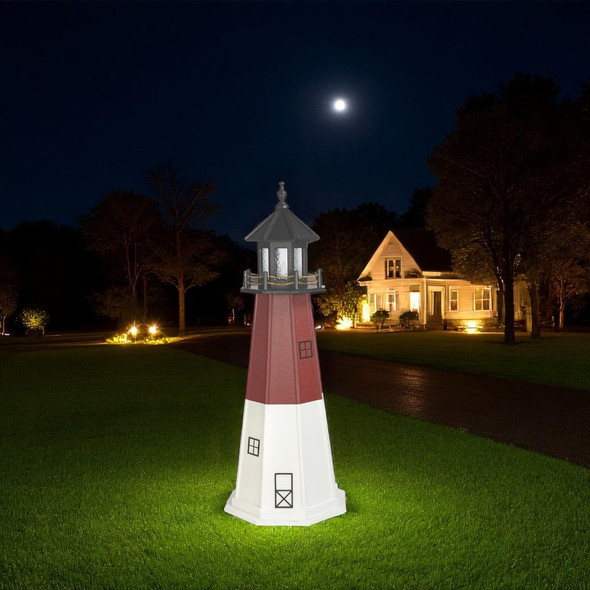 Enhance your yard with our Amish Made Poly 5 Foot Lighthouse. Order today from Harvest Array.