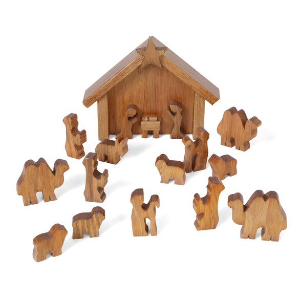 Shop online for the Amish Made Wooden Nativity Scene