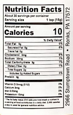 Annie's Kitchen Onion Relish Nutrition Facts.