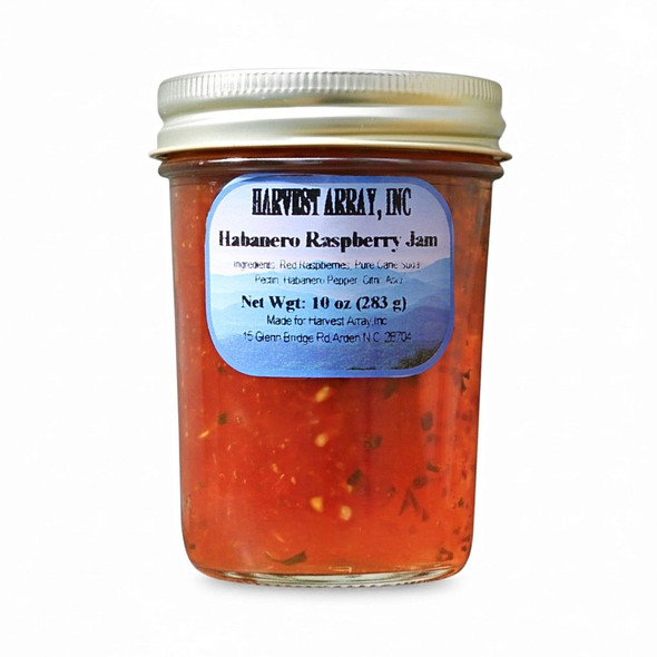 10 ounce Jar of Habanero Raspberry Jam at Harvest Array.