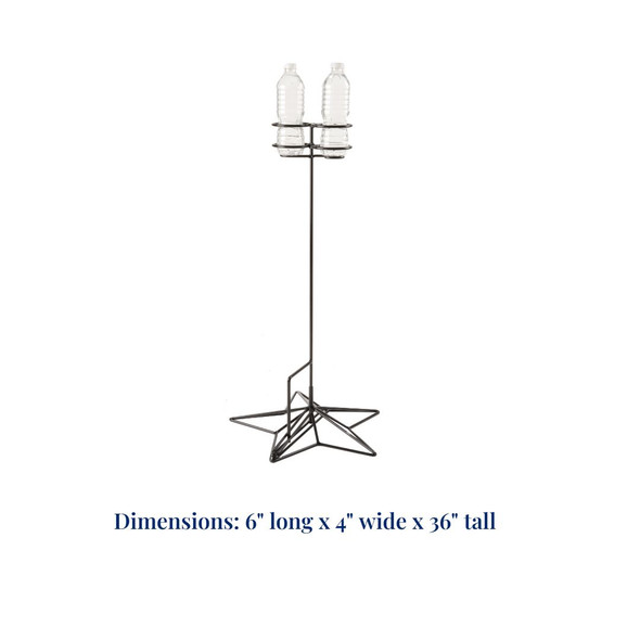 Dimensions of our Double Water Bottle Holder - Powdered Coated