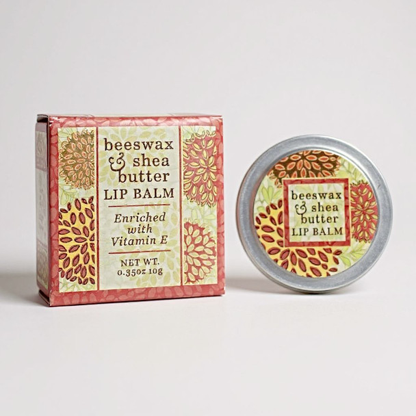 Beeswax with Shea Butter Lip Balm in Pomegranate print package on Harvest Array.