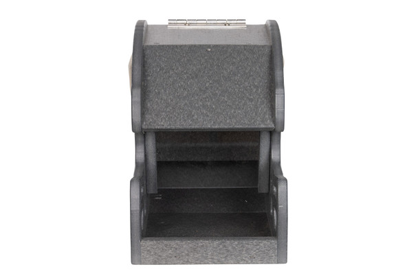 Back view of the Dark Gray Football Helmet Poly Bird Feeders