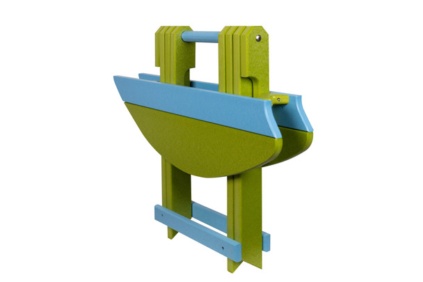 Lime Green and Powder Blue Poly Surf Board Folding End Tables - Folded Up