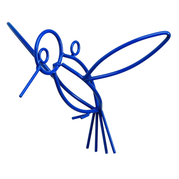 Blue Metal Hummingbird outdoor decoration. Order online at Harvest Array. Amish made.