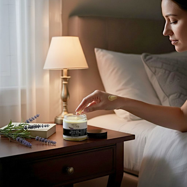 Need help sleeping? Try Harvest Array's All Natural Lavender Dream Balm - 4 ounce jar.