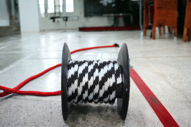 Black and White Solid Braided Multifilament Polypropylene Rope From Troyers Rope Company