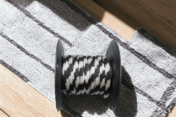 Black and Silver Solid Braided Multifilament Polypropylene Rope