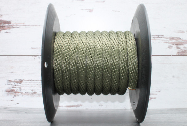 Olive Drab Solid Braided Multifilament Polypropylene Rope