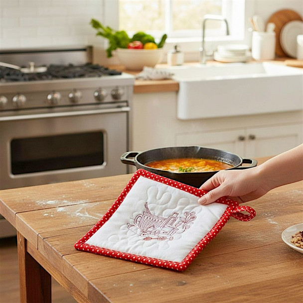 Timeless Kitchen Potholder or Hot Pad is new from a talented Quilter in Kentucky.
