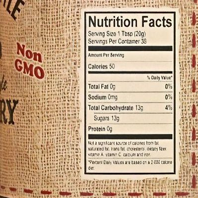 The Dutch Kettle Blueberry Jam Nutrition Information.