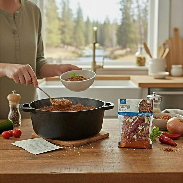 Whip up a pot of semi-homemade Chili with Anderson House Montana Creekside Classic Chili Mix from Harvest Array.