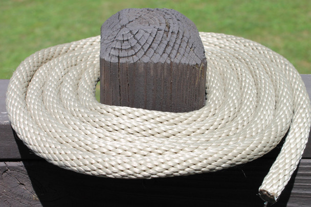 Tan Tan Solid Braided Multifilament Polypropylene Rope on a post