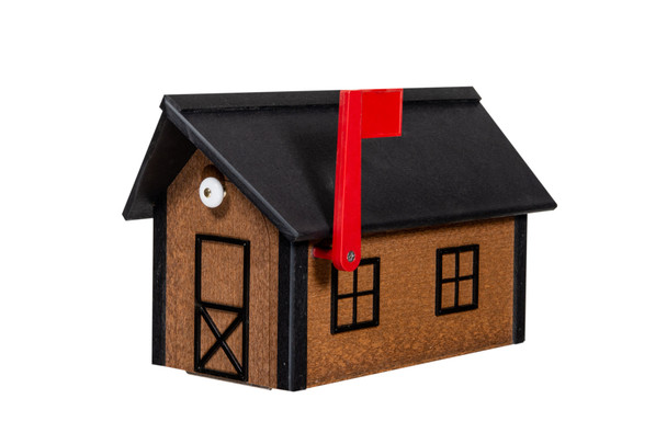 Mahogany and black poly mailbox
