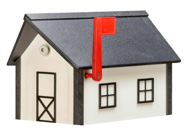 White and black poly mailbox