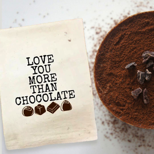 Shop Harvest Array for a great gift for a special loved one, like this "I Love You More than Chocolate" Kitchen Towel. Made in the USA.