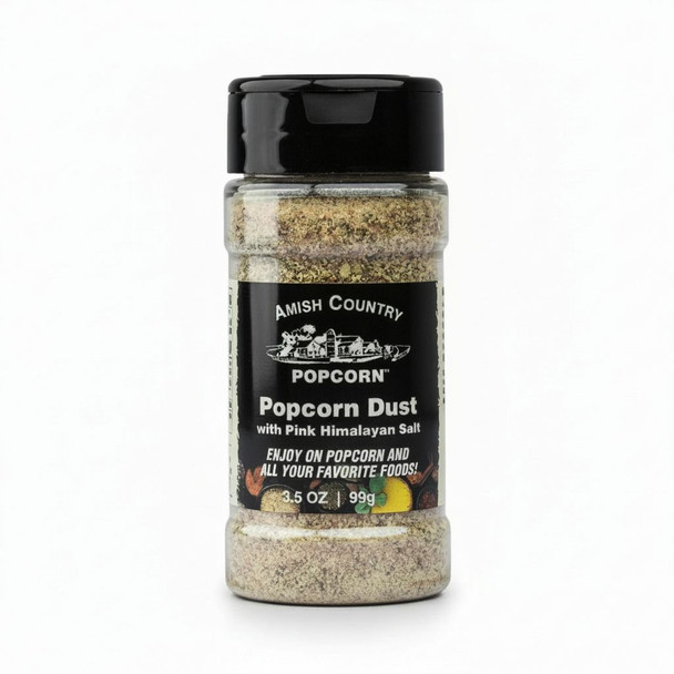 Amish Country Popcorn Dust with Pink Himalayan salt adds a savory, buttery crunch to every bowl of freshly popped popcorn.