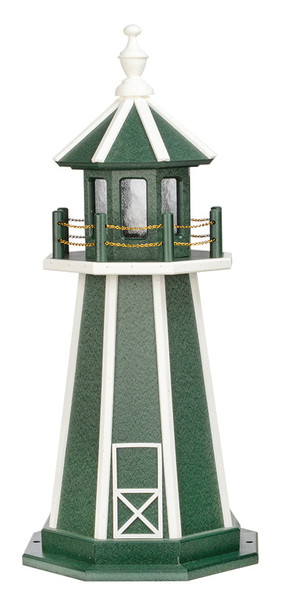 Turf Green with White Trim Wooden Lighthouse - 3 Feet for Harvest Array 