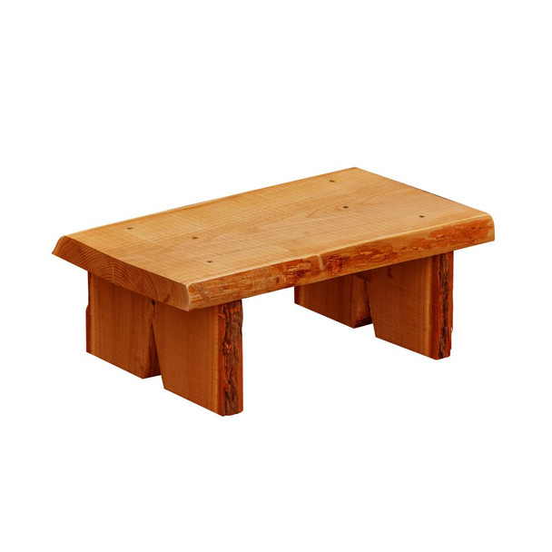 Beautiful, decorative  24 inch Briar Patch Flower Pot Bench with Live Edges and cedar stain. Harvest Array is your online General Store for quality Amish goods for your home and garden.