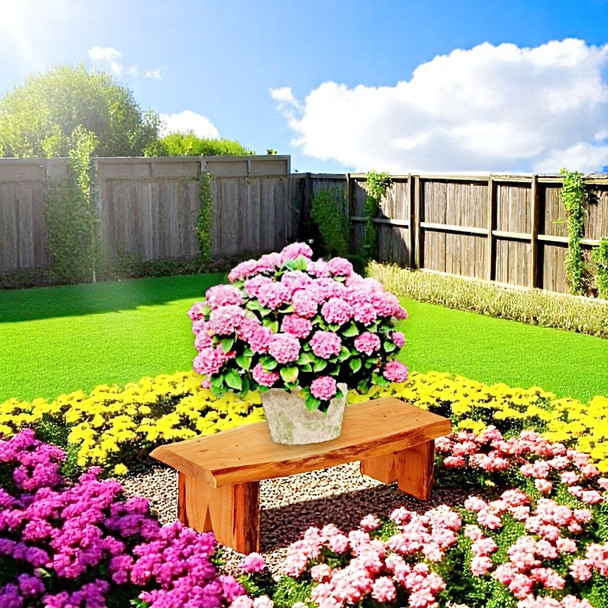 Cedar Outdoor Stained 36 Inch Briar Patch Flower Pot Bench, Amish Made for Harvest Array