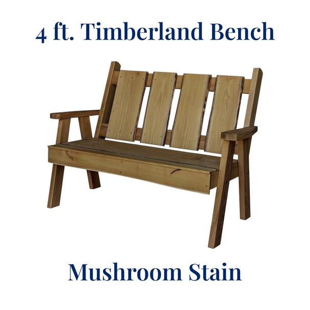 Mushroom stained Amish Made 48 inch Timberland Garden Bench. Purchase online at harvestarray.com.