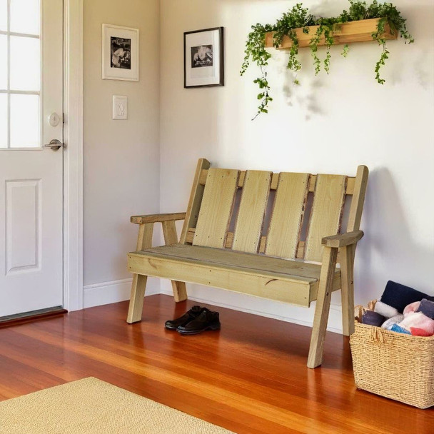Harvest Array's Amish Made 48 inch Timberland Garden Bench (unfinished) makes a great addition to your entryway. 