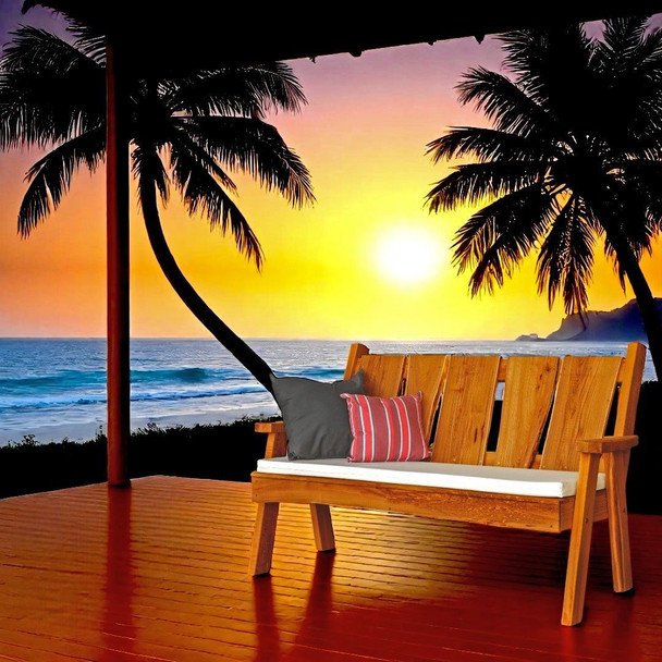 Amish Made 5 feet wide Timberland Garden Bench (shown with cedar stain), is available to order now at Harvest Array.