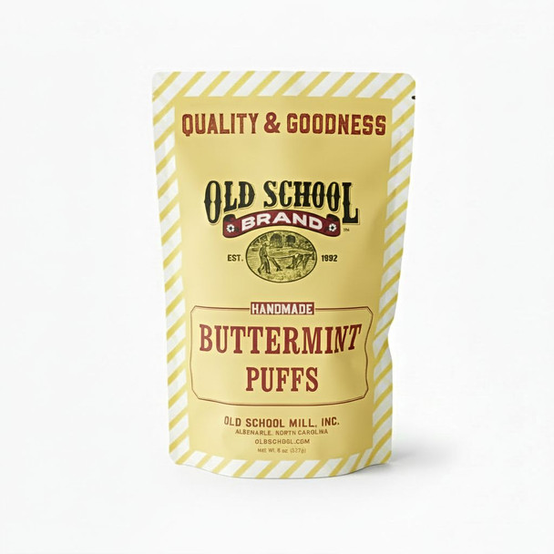 Old School Brand Buttermint Puffs in an 8 oz. resealable bag make sweet gifts from harvestarray.com.