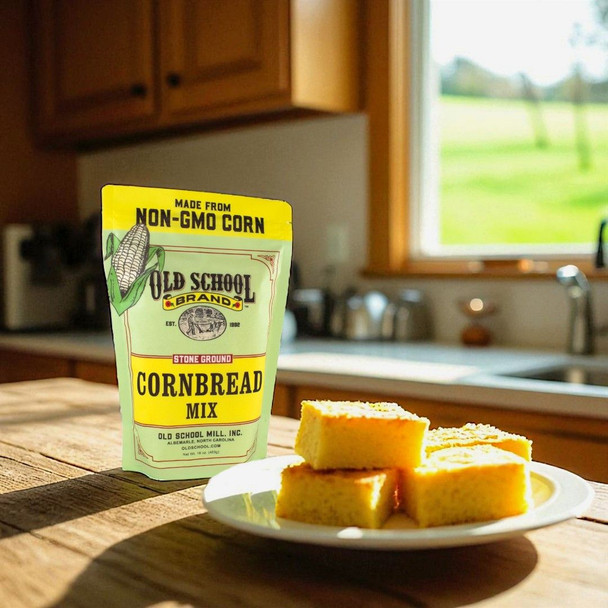 Old School Brand Cornbread Mix is naturally gluten free.