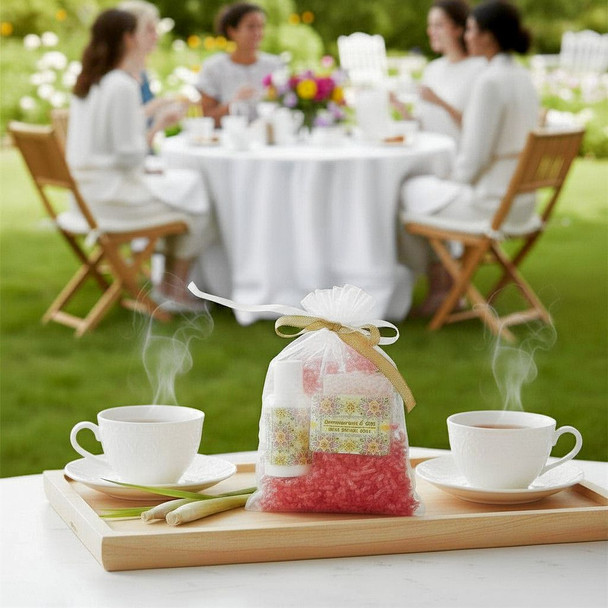 Lemongrass & Tea Mini Soap, Lotion, and Soap Saver Gift Bags from the Garden Collection make special tea party favors. Order today at harvest Array.com.