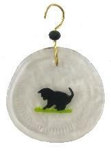 Beer bottle suncatcher of a Kitty playing