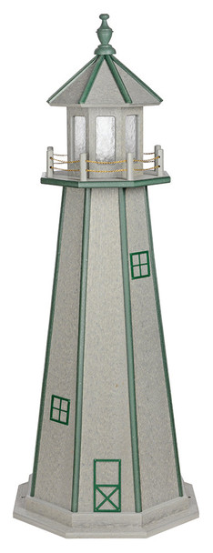 Driftwood and Green colored Wooden Lighthouse with Base - 5 Feet 