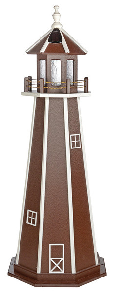 Brown with White Trim Poly Lighthouse with Base -3 Feet for Harvest Array 