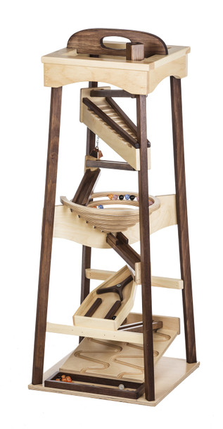 Wooden Marble Pyramid - Walnut & Maple