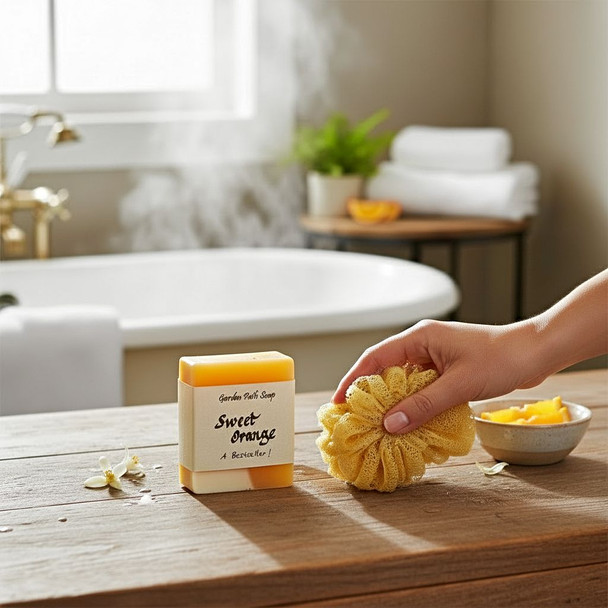 Invigorate your senses when washing the stink off your hands with this Sweet Orange Herbal Lye Bar Soap! Have it delivered to your door from Harvest Array.