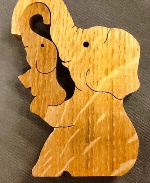 Mamma Elephant and her Baby Wooden Animal Puzzles