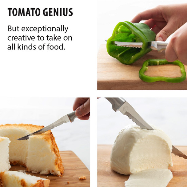 Rada Tomato Slicer can take on all types of foods from tomatoes to angle food cake. 