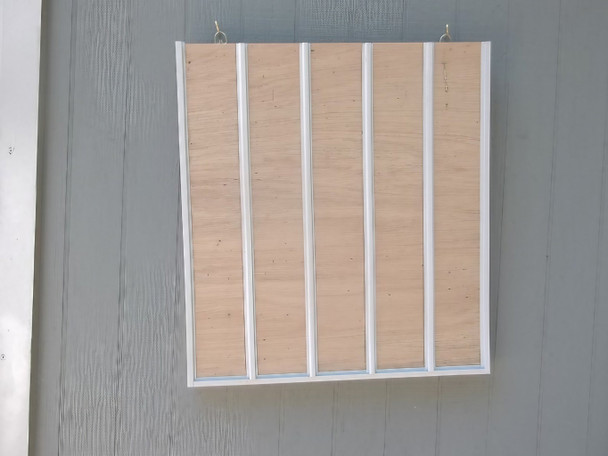 Unstained wood with white plastic trim for the Display Case Rack for 1/64 Scale Die Cast Cars