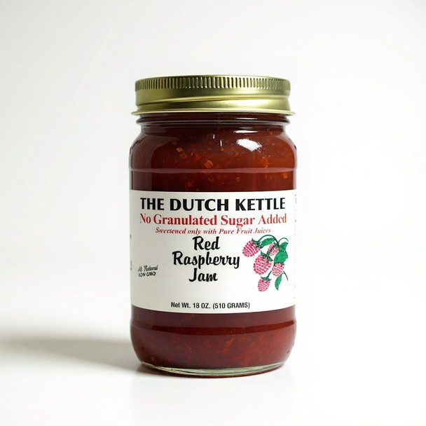Red Raspberry Dutch Kettle Amish Homemade No Sugar Added Jams