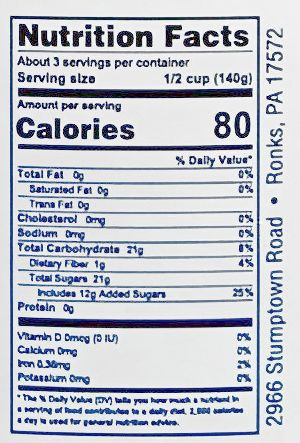 Annie's Kitchen's Pear Halves Nutrition Facts for Harvest Array