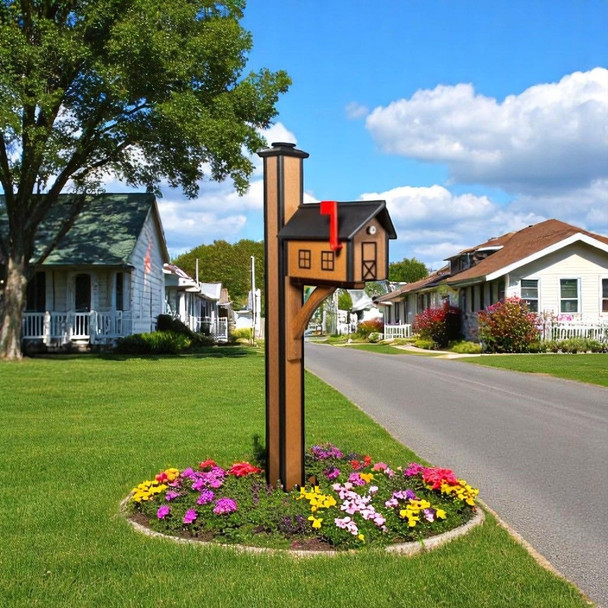 Poly Mailbox Post and Mounting Kit Display. Mailbox is not Included. Order both at harvestarray.com.