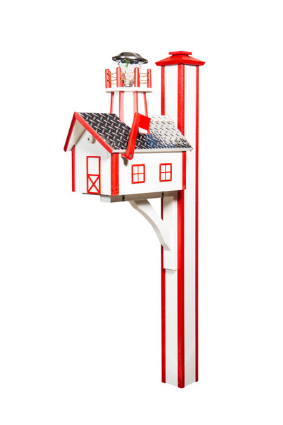 White and Cardinal Red colors for the Poly Mailbox Post and Mounting Kit