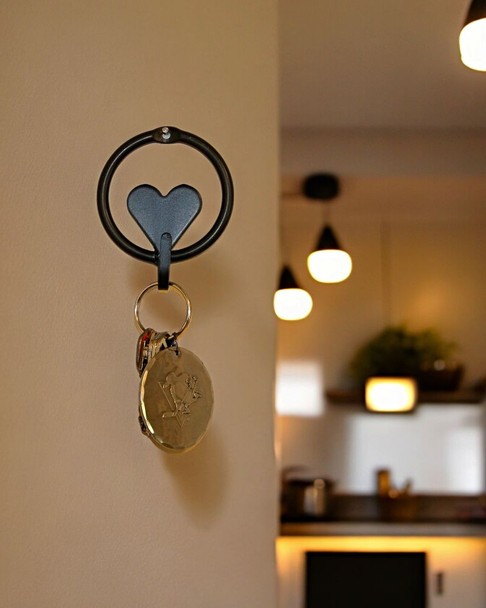 Hang your keys on the classic, Amish made Metal Heart in Circle Key Hook from Harvest Array.
