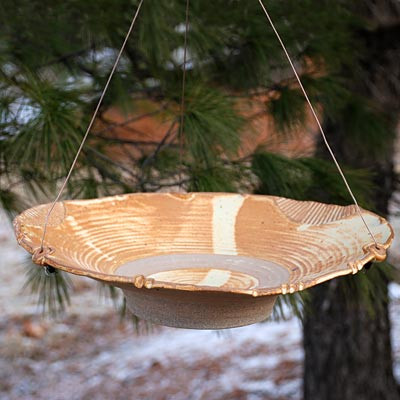 Butternut Large Hanging Ceramic Bird Baths