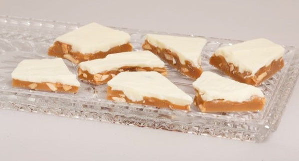 White Chocolate Toffee on a tray